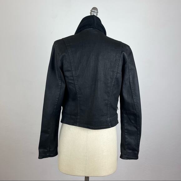 Free People Drape Front Coated Jacket in Black - Picture 6 of 8